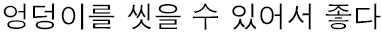 - 엉덩이를 씻을 수 있어서 좋다